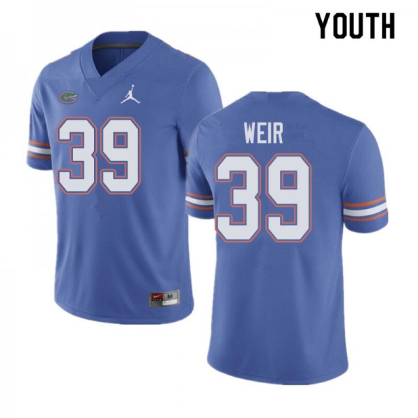 Jordan Brand Youth #39 Michael Weir Florida Gators College Football Jerseys Blue